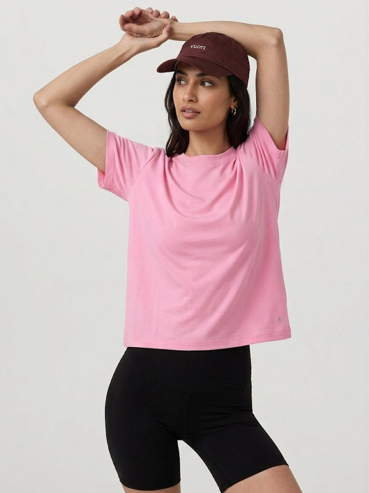 Angelina SoftMove Crop Tee - Pink