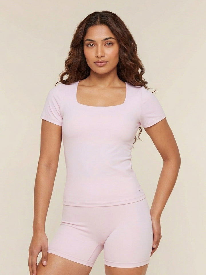 Aria Squareline Fit Tee - Lilac