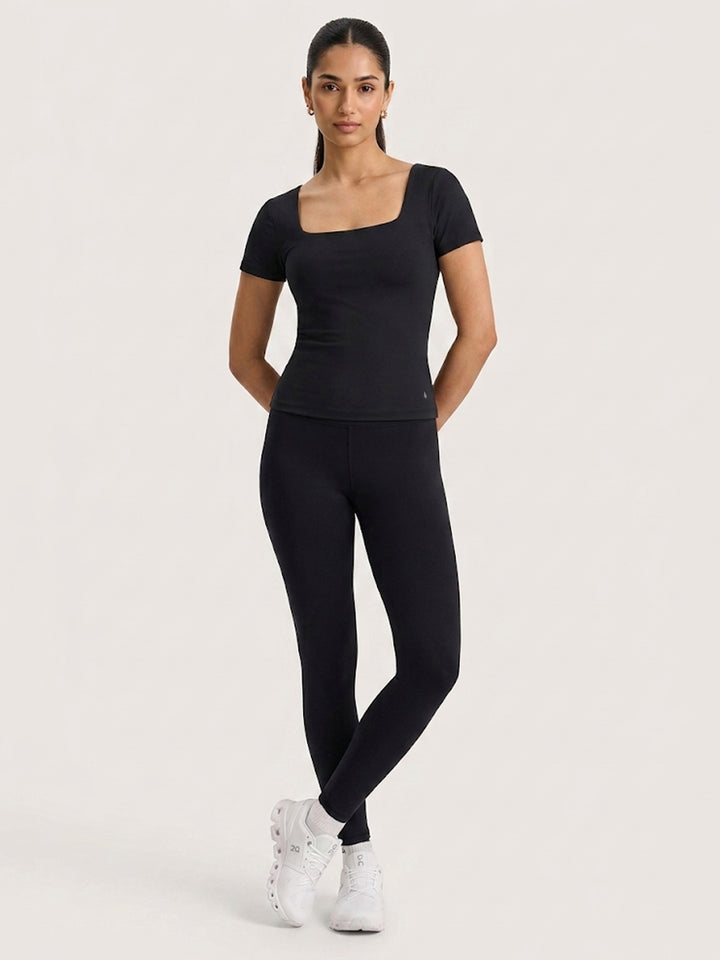 Aria Squareline Fit Tee - Midnight Black