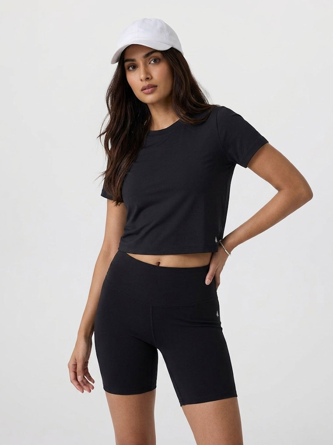 Angelina SoftMove Crop Tee - Midnight Black