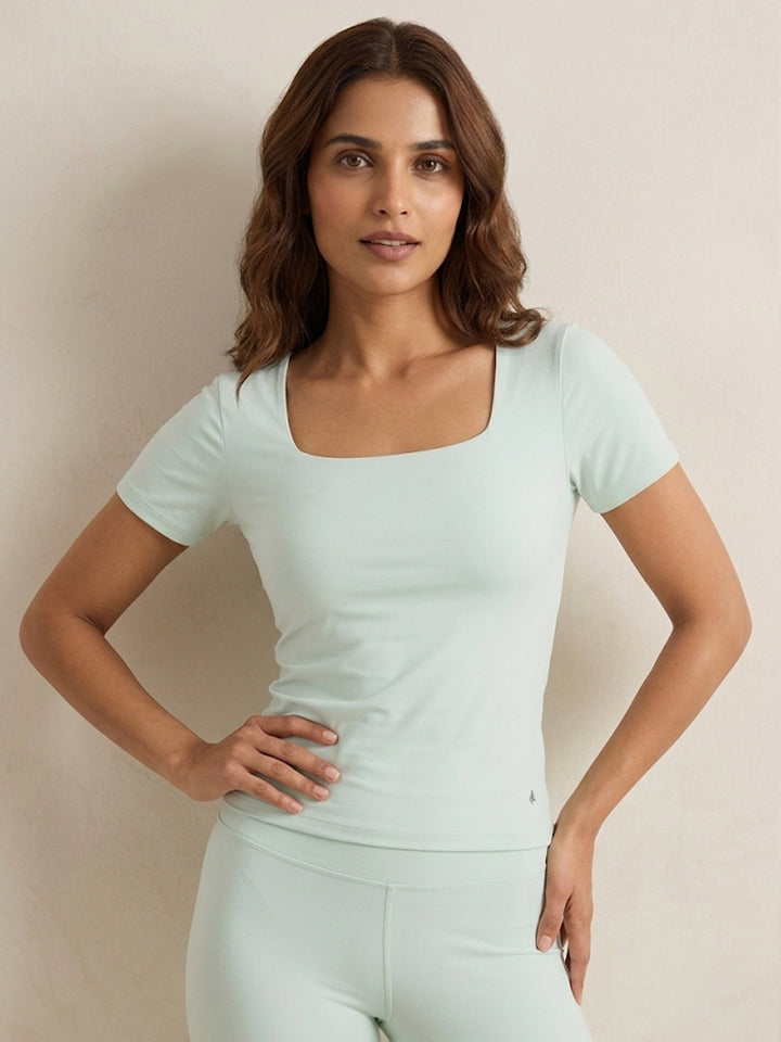 Aria Squareline Fit Tee - Spearmint Green