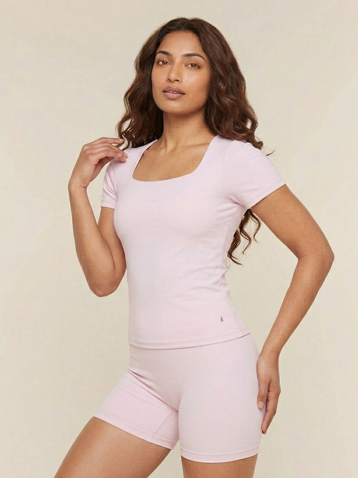 Aria Squareline Fit Tee - Lilac