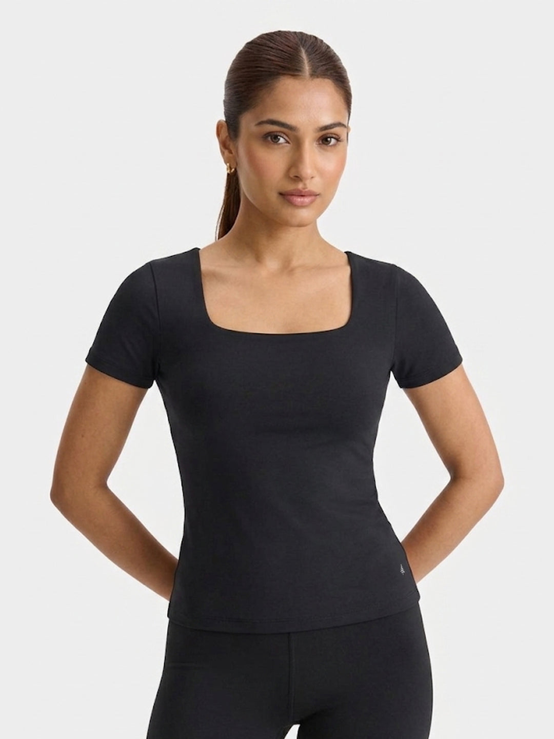 Aria Squareline Fit Tee - Midnight Black