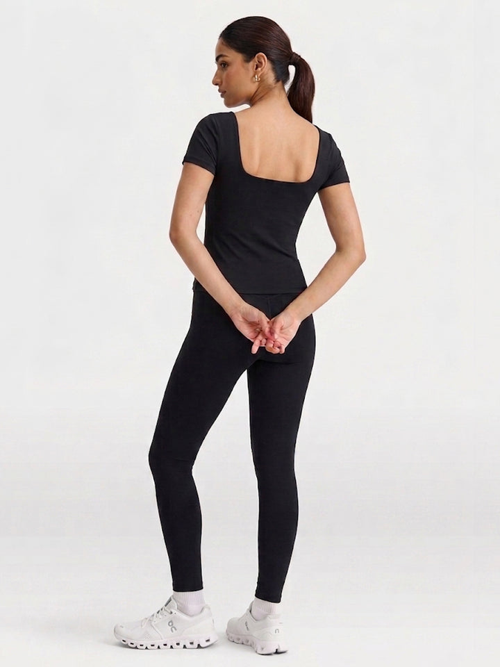 Aria Squareline Fit Tee - Midnight Black