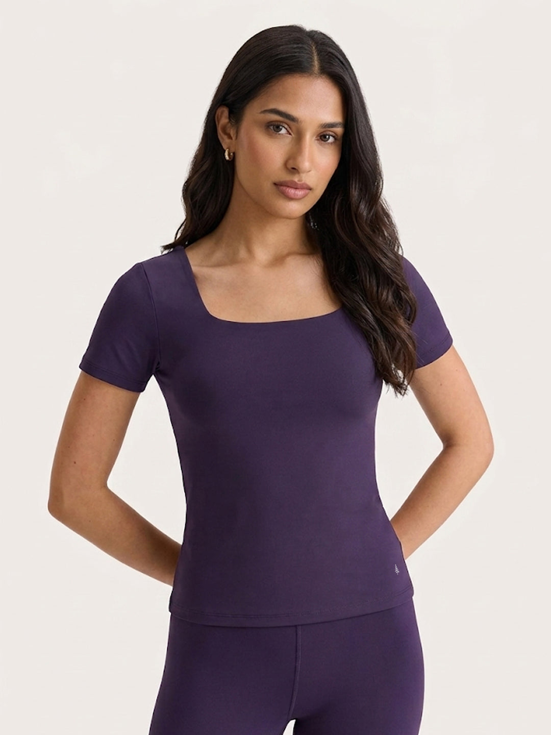 Aria Squareline Fit Tee - Lunar Berry