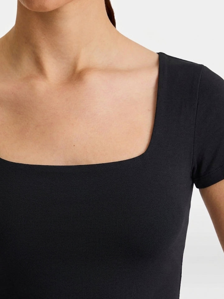 Aria Squareline Fit Tee - Midnight Black