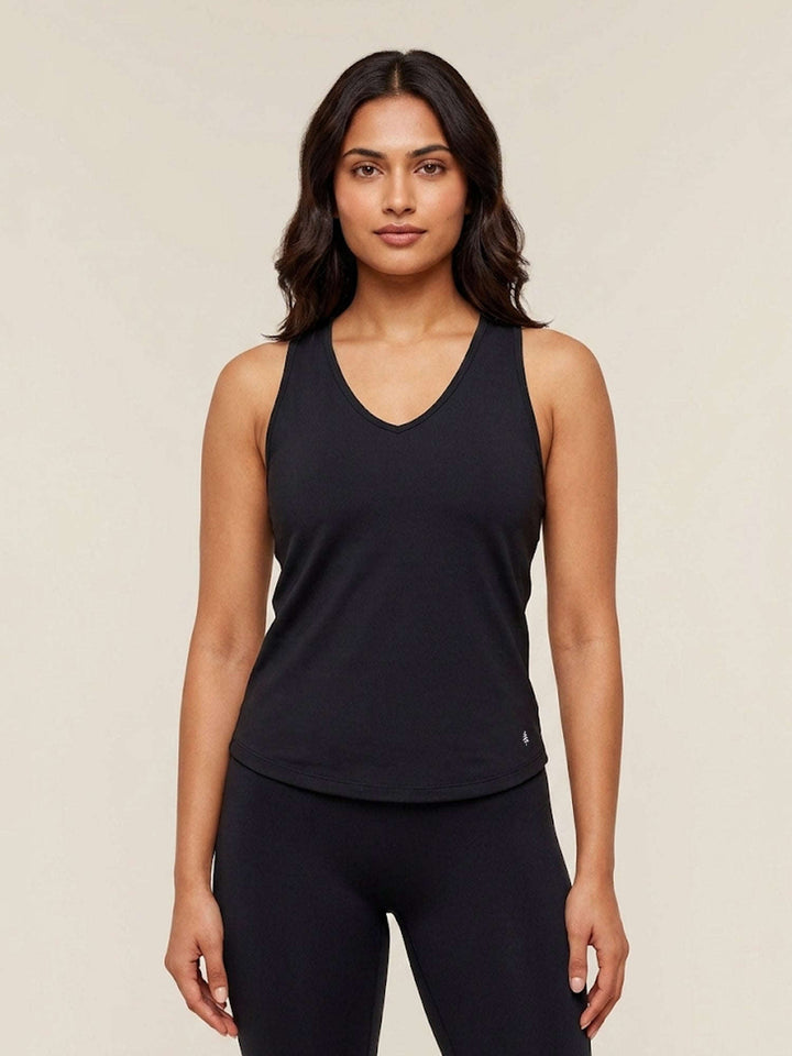 Amelia Halterline Tank - Midnight Black Chelsea Athleisure 