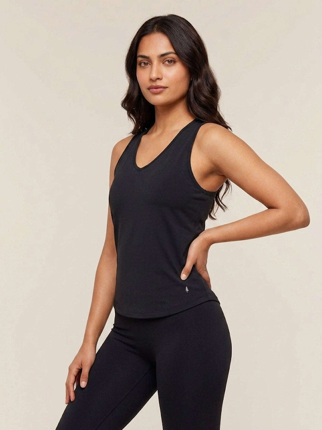 Amelia Halterline Tank - Midnight Black Chelsea Athleisure 
