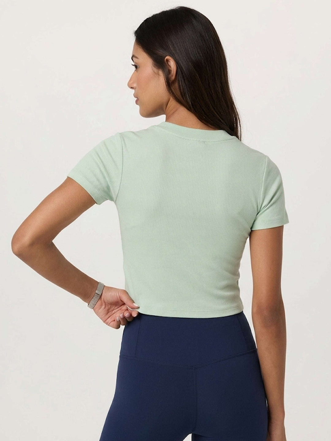 Angelina Graphic Crop Tee - Pistachu Green Chelsea Athleisure 