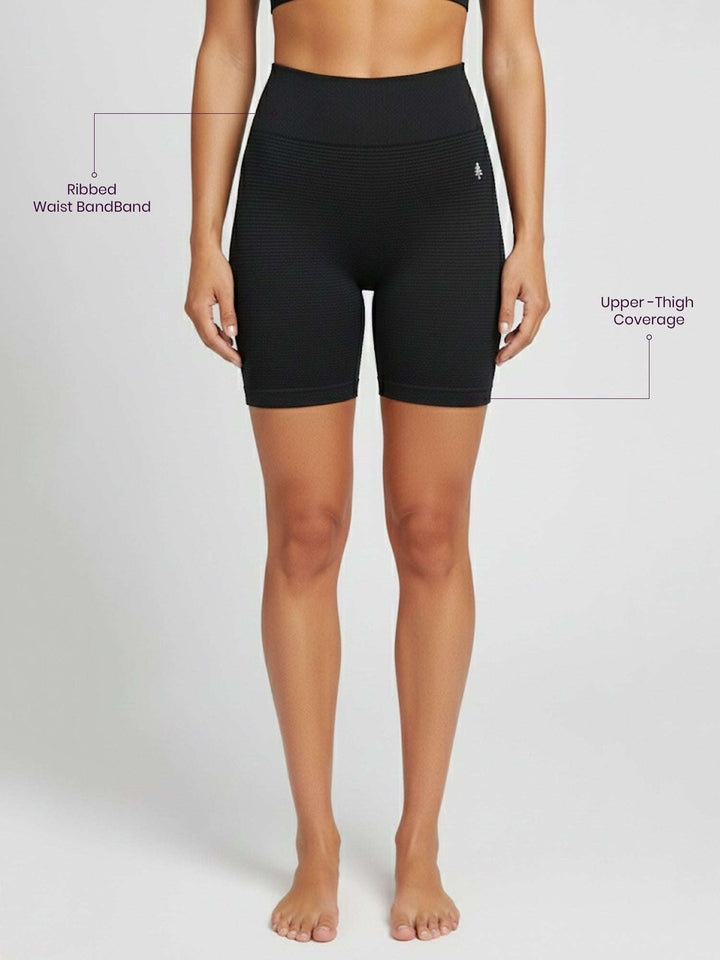 AuraAir Seamless Shorts® Black 5" Inseam Chelsea Athleisure 