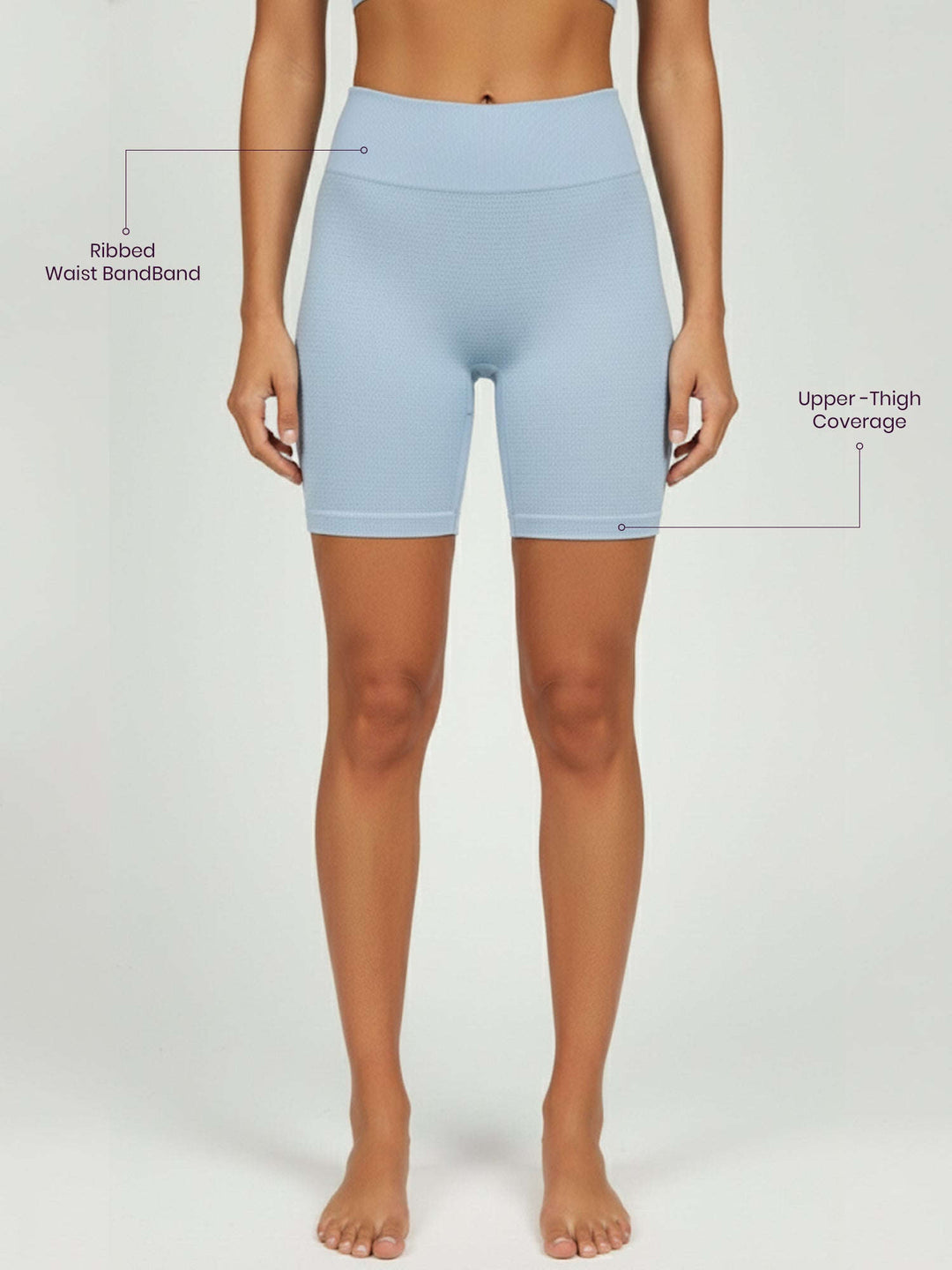 AuraAir Seamless Shorts® Ocean Blue 5" Inseam Chelsea Athleisure 