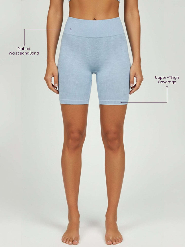 AuraAir Seamless Shorts® Ocean Blue 5" Inseam Chelsea Athleisure 
