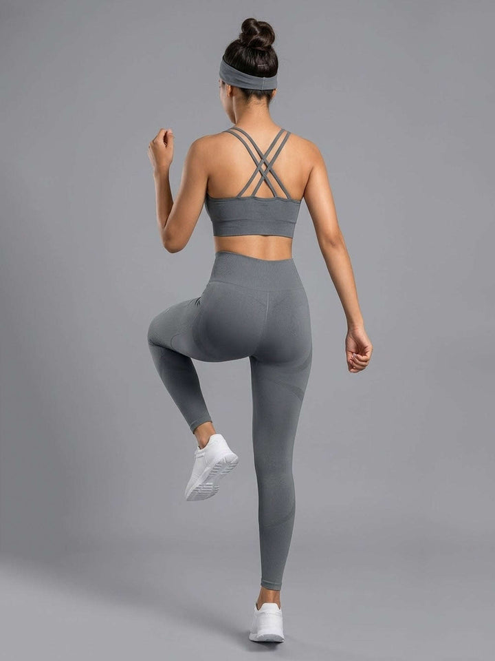 Drift Bra – Seamless Cross-Back – Medium Impact – Dark Shadow Chelsea Athleisure 