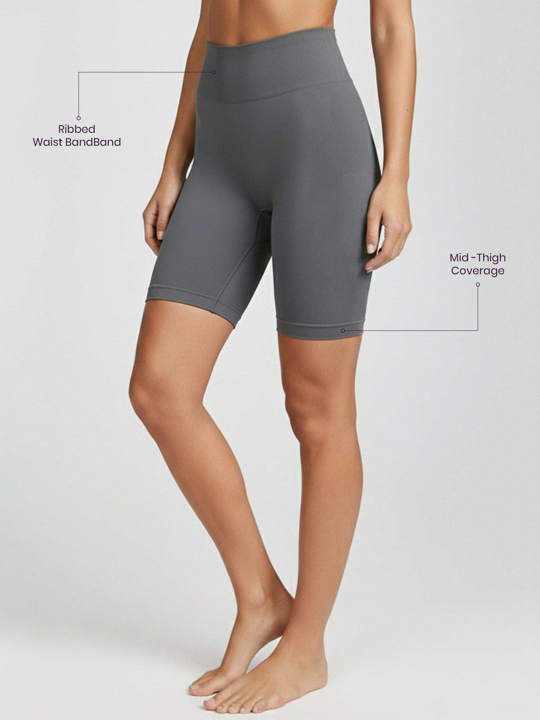 FlowForm Seamless Shorts® Dark Shadow 6.5" Inseam Chelsea Athleisure 