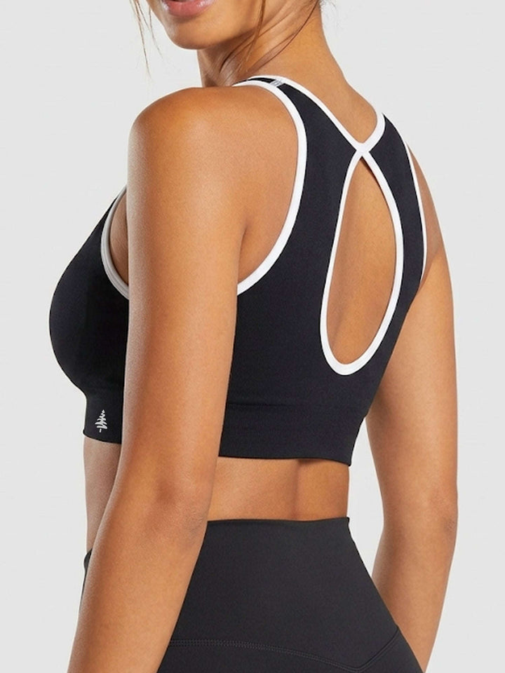 Halo Bra – Open-Back Second Skin – Medium Impact – Black Chelsea Athleisure 