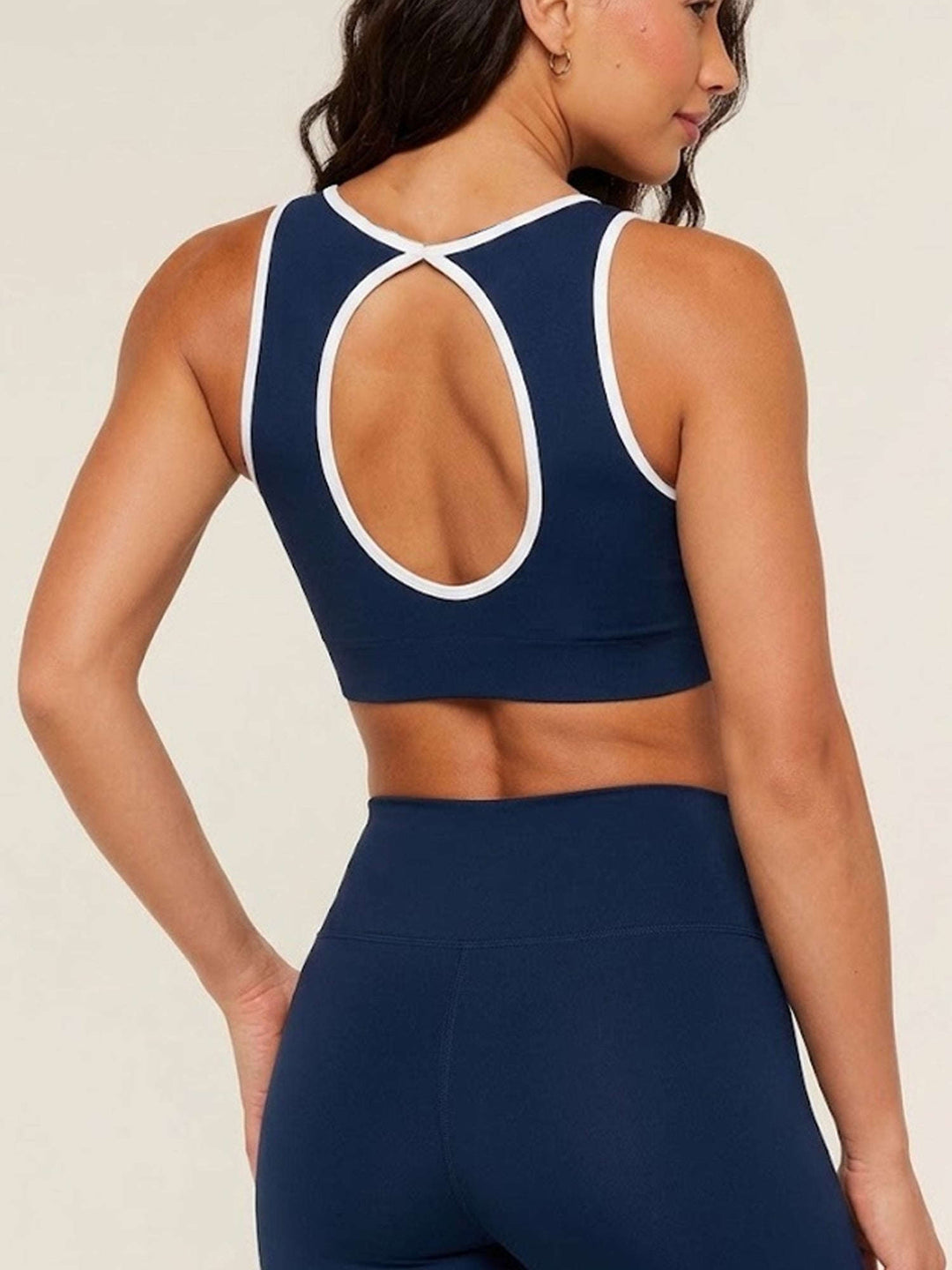 Halo Bra – Open-Back Second Skin – Medium Impact – Chelsea Navy Chelsea Athleisure 