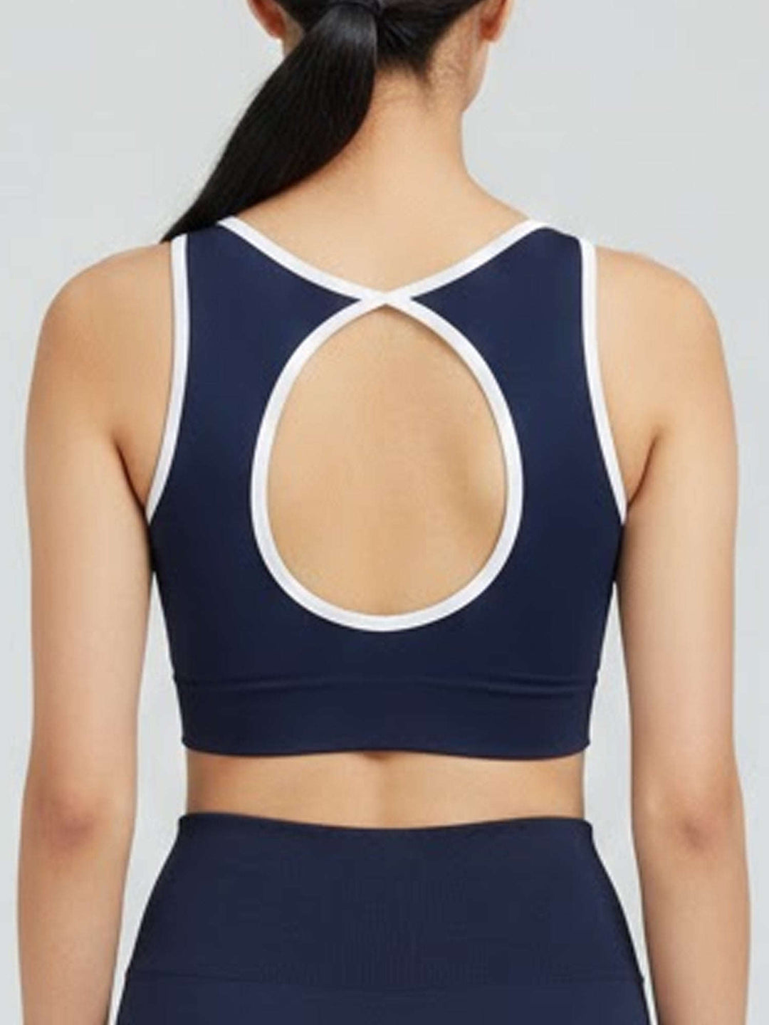 Halo Bra – Open-Back Second Skin – Medium Impact – Chelsea Navy Chelsea Athleisure 
