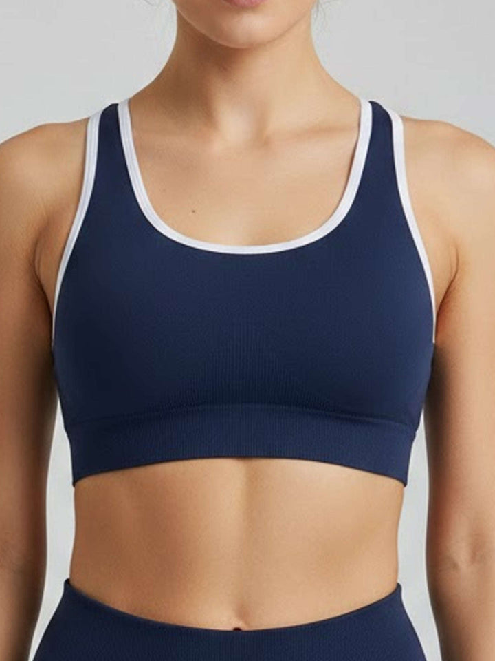 Halo Bra – Open-Back Second Skin – Medium Impact – Chelsea Navy Chelsea Athleisure 