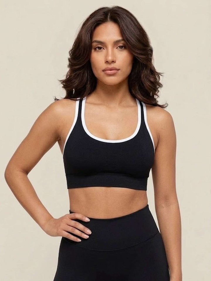 Trace Bra Seamless Longline Medium Impact – Black Chelsea Athleisure 