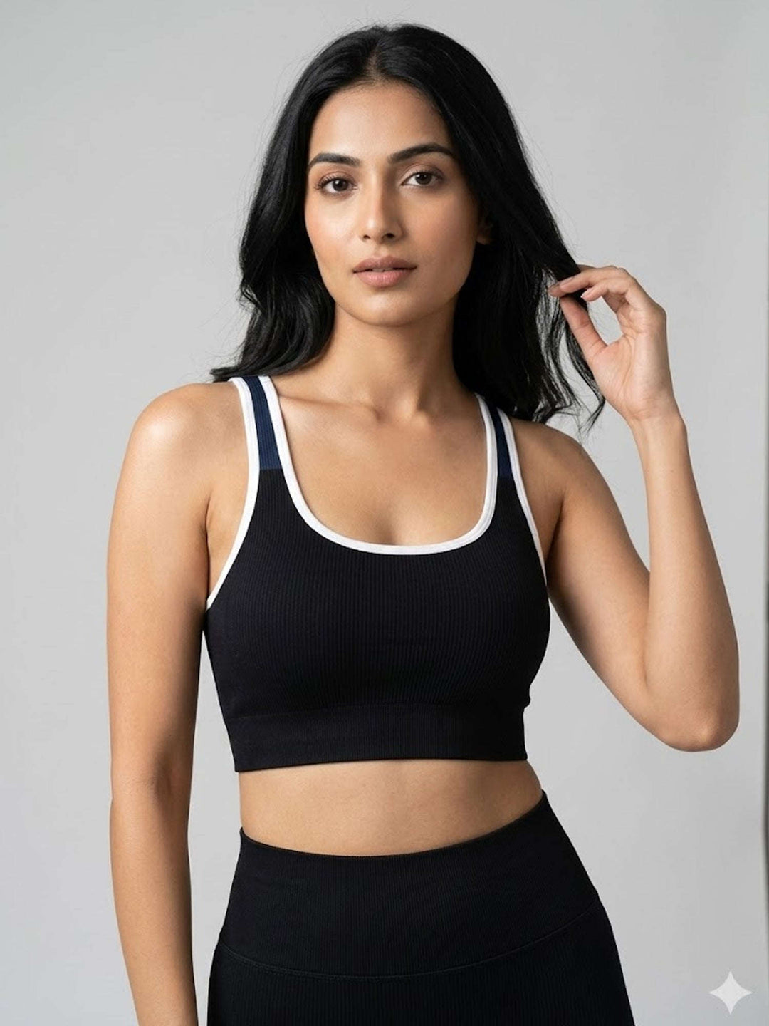 Trace Bra Seamless Longline Medium Impact – Black Chelsea Athleisure 